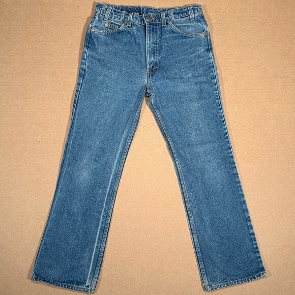 Vintage Levi’s 517 Orange Tab Blue Denim Jeans Fits like 32x29 Bootcut USA 90s - Picture 3 of 8